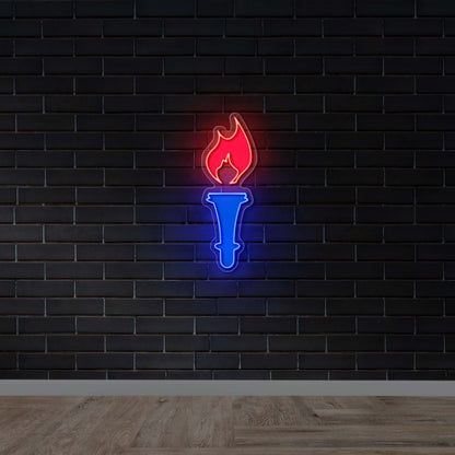 Flaming Torch - Premium Neon Artwork