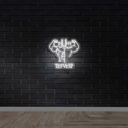 Muscle Man Flex Tr3Vr3P - Premium Neon Artwork