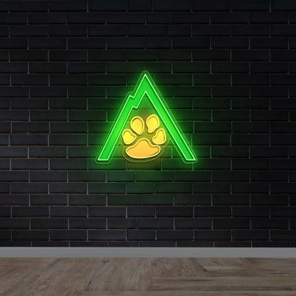 Mountain Paws logo only - Premium Neon Artwork
