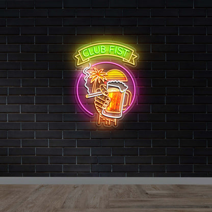 Club Fist - Premium Neon Artwork