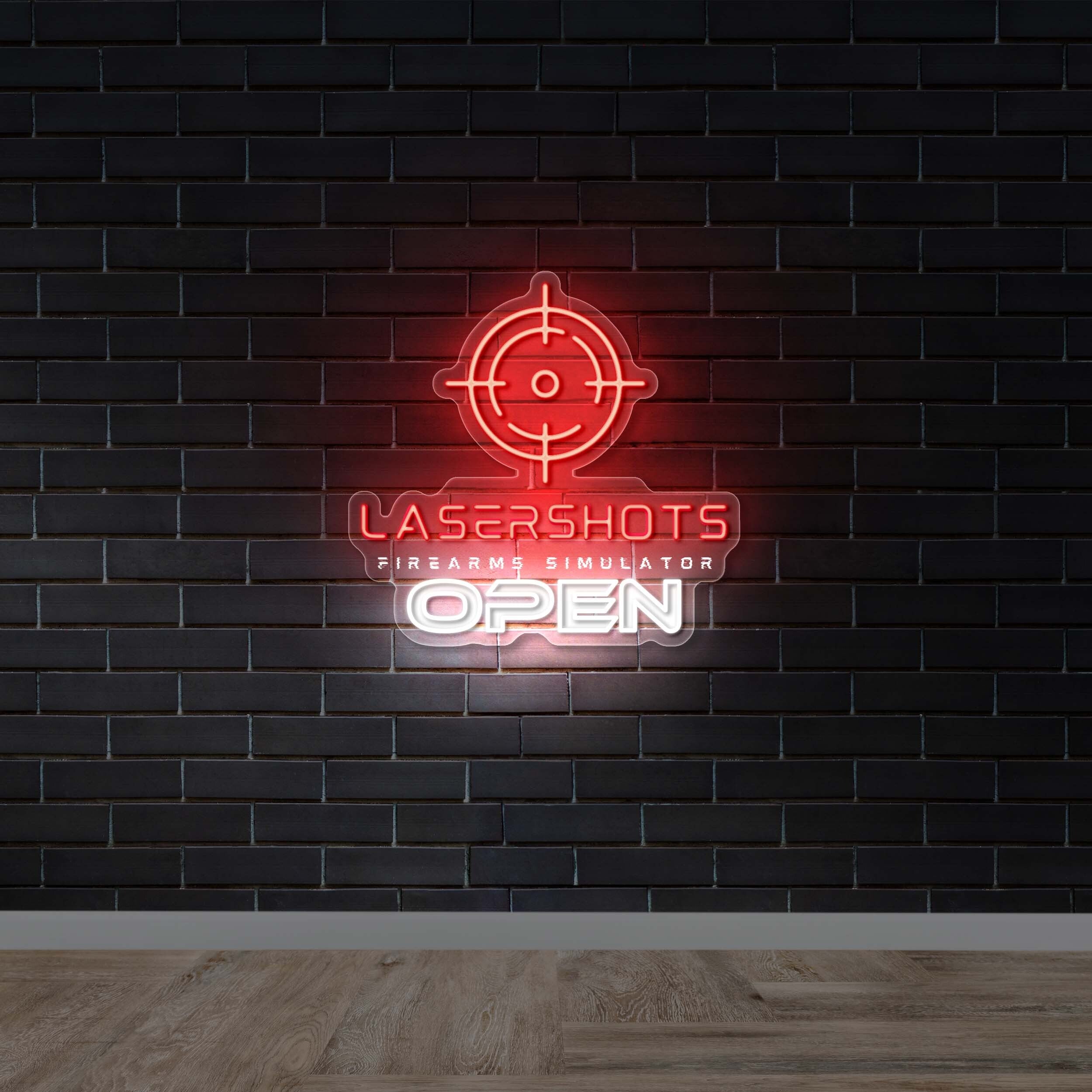 Laser Shots OPEN - Premium Neon Artwork