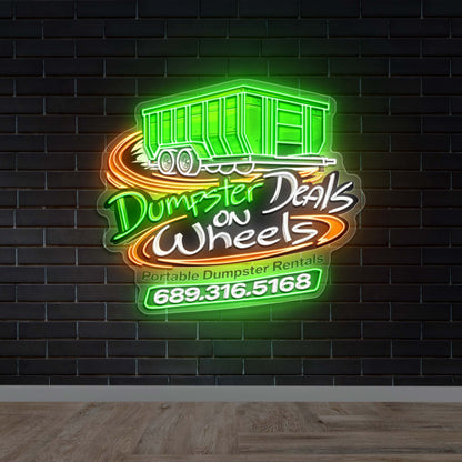 Dumpster Deals on Wheels - Premium Neon Artwork