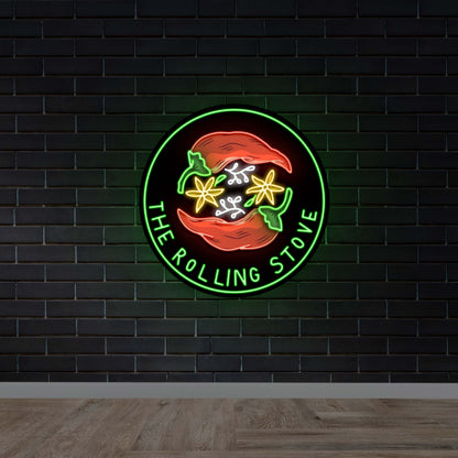 The Rolling Stove | Black Backing - Premium Neon Artwork