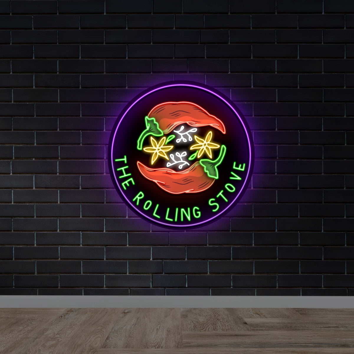 The Rolling Stove | Black Backing - Premium Neon Artwork
