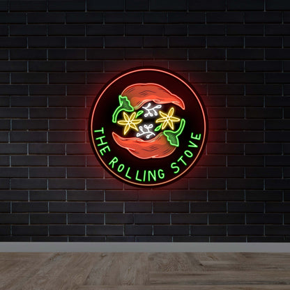 The Rolling Stove | Black Backing - Premium Neon Artwork