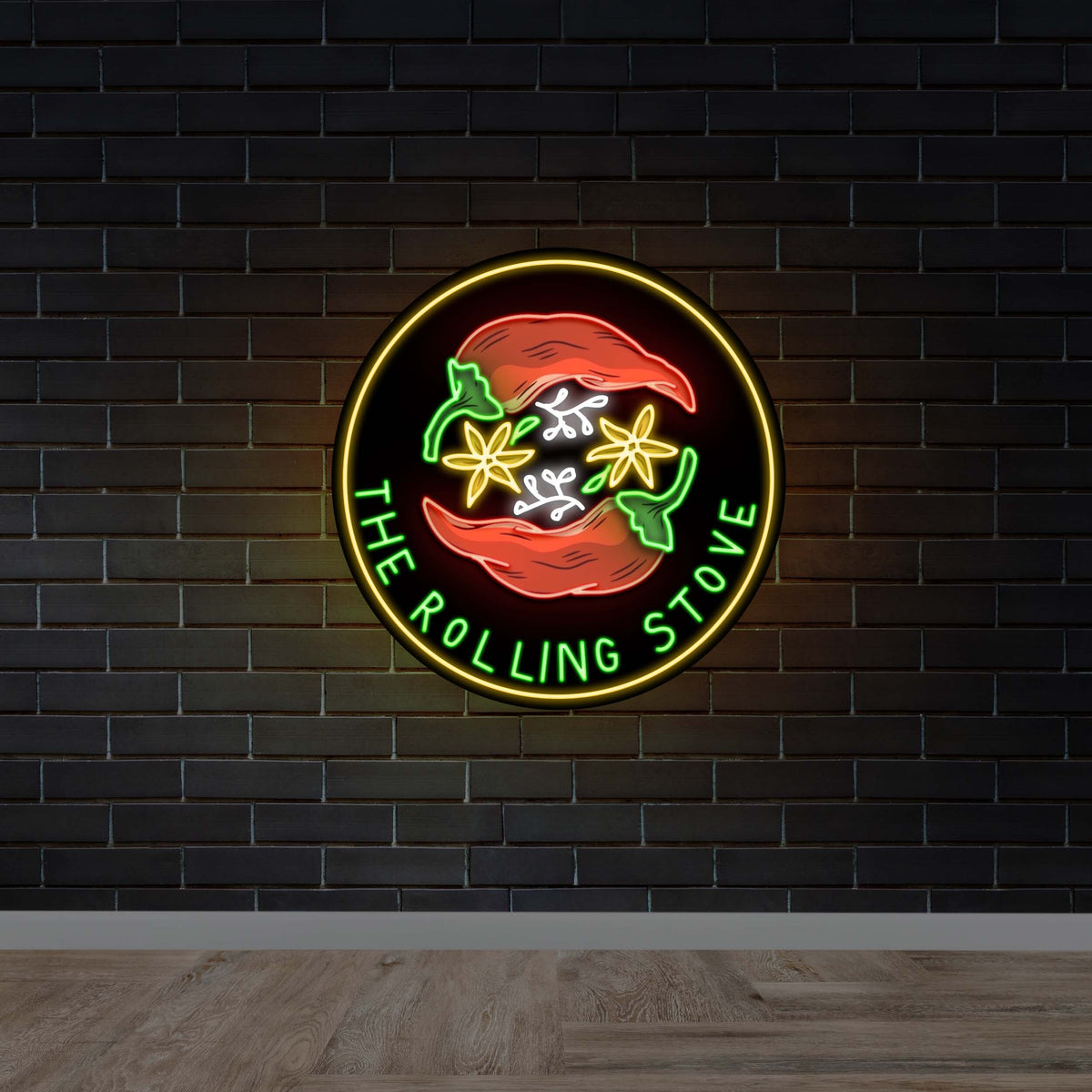 The Rolling Stove | Black Backing - Premium Neon Artwork