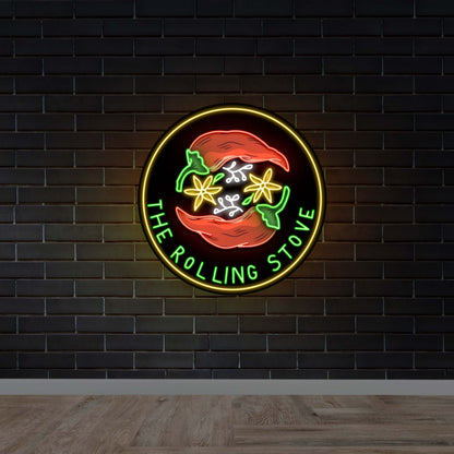 The Rolling Stove | Black Backing - Premium Neon Artwork