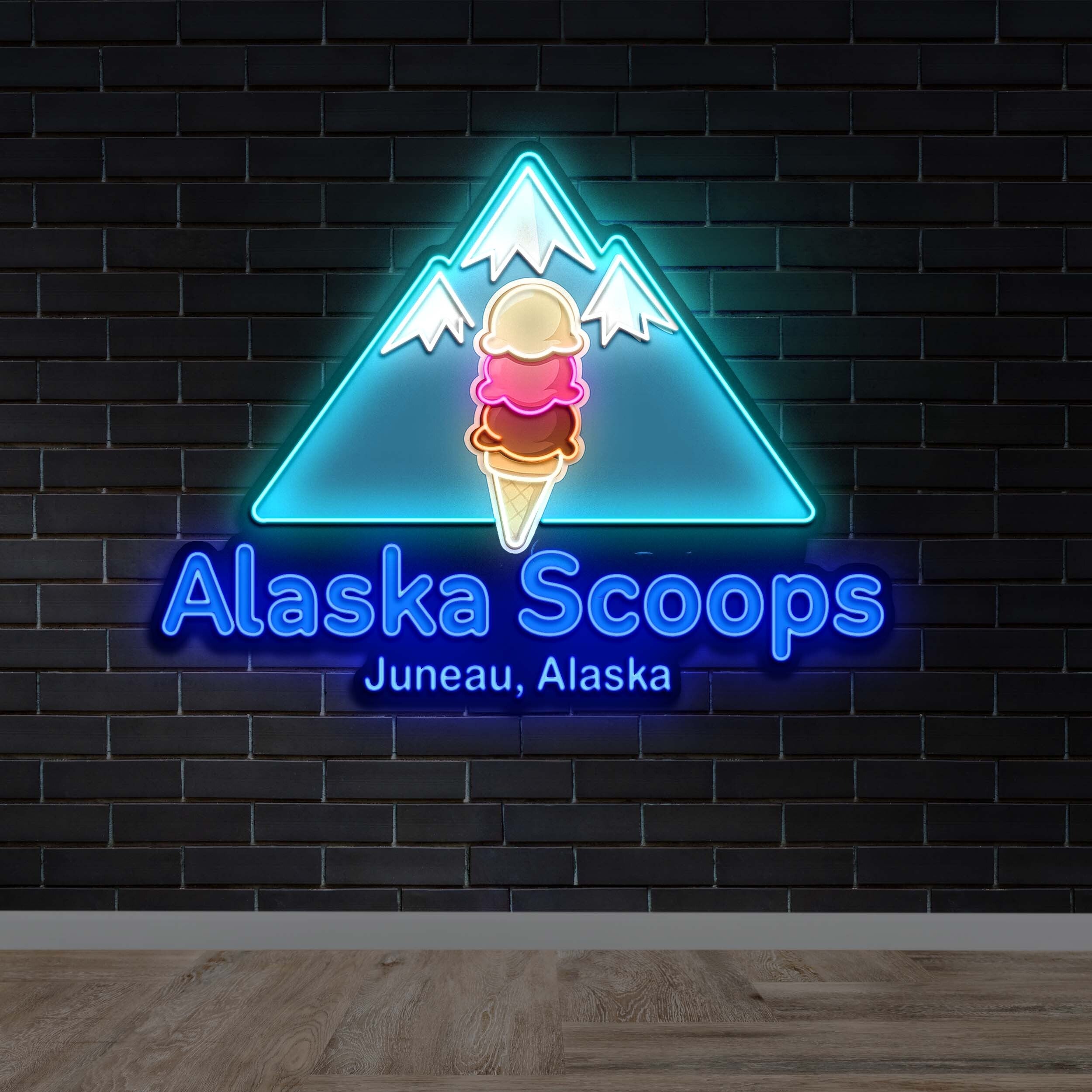 Alaska Scoops Neon Logo - Premium Neon Artwork