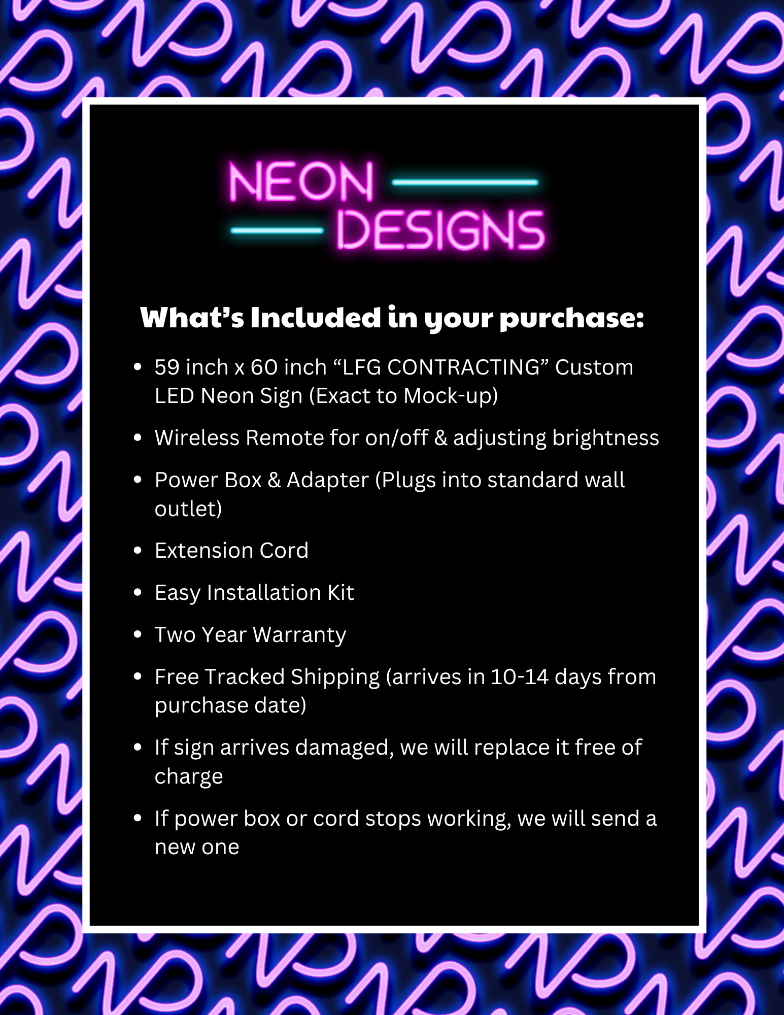 LFG CONTRACTING - Premium Neon Artwork