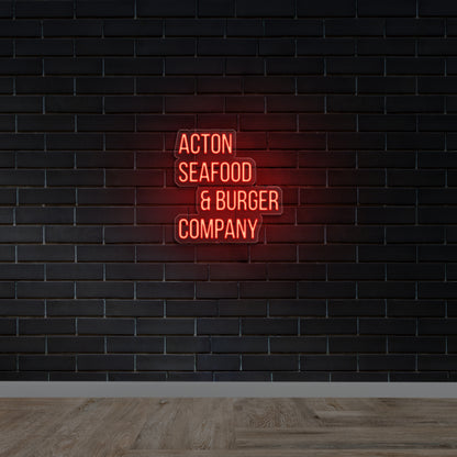 Acton Seafood & Burger Company - Premium Neon Artwork