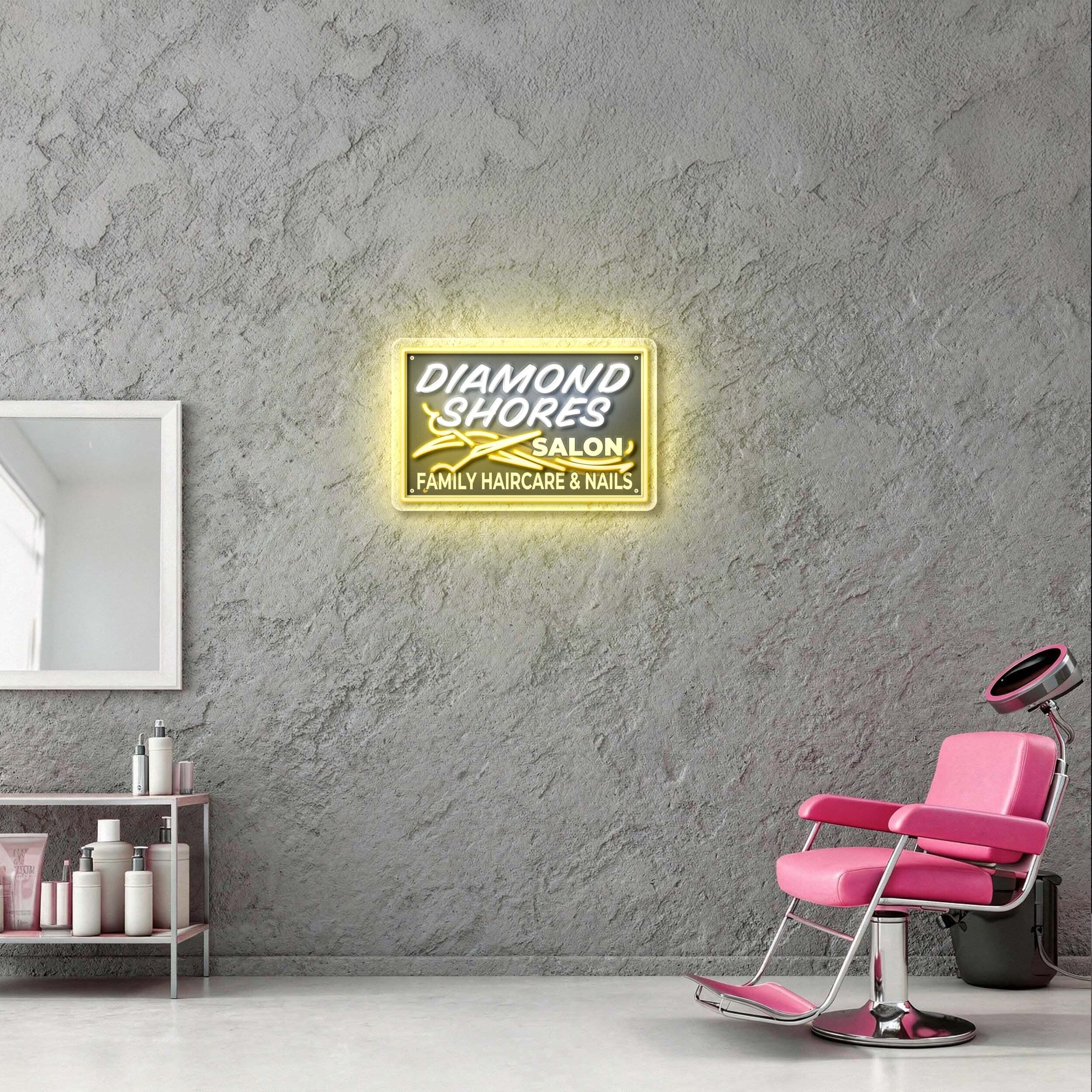 Diamond Shores Salon - Premium Neon Artwork