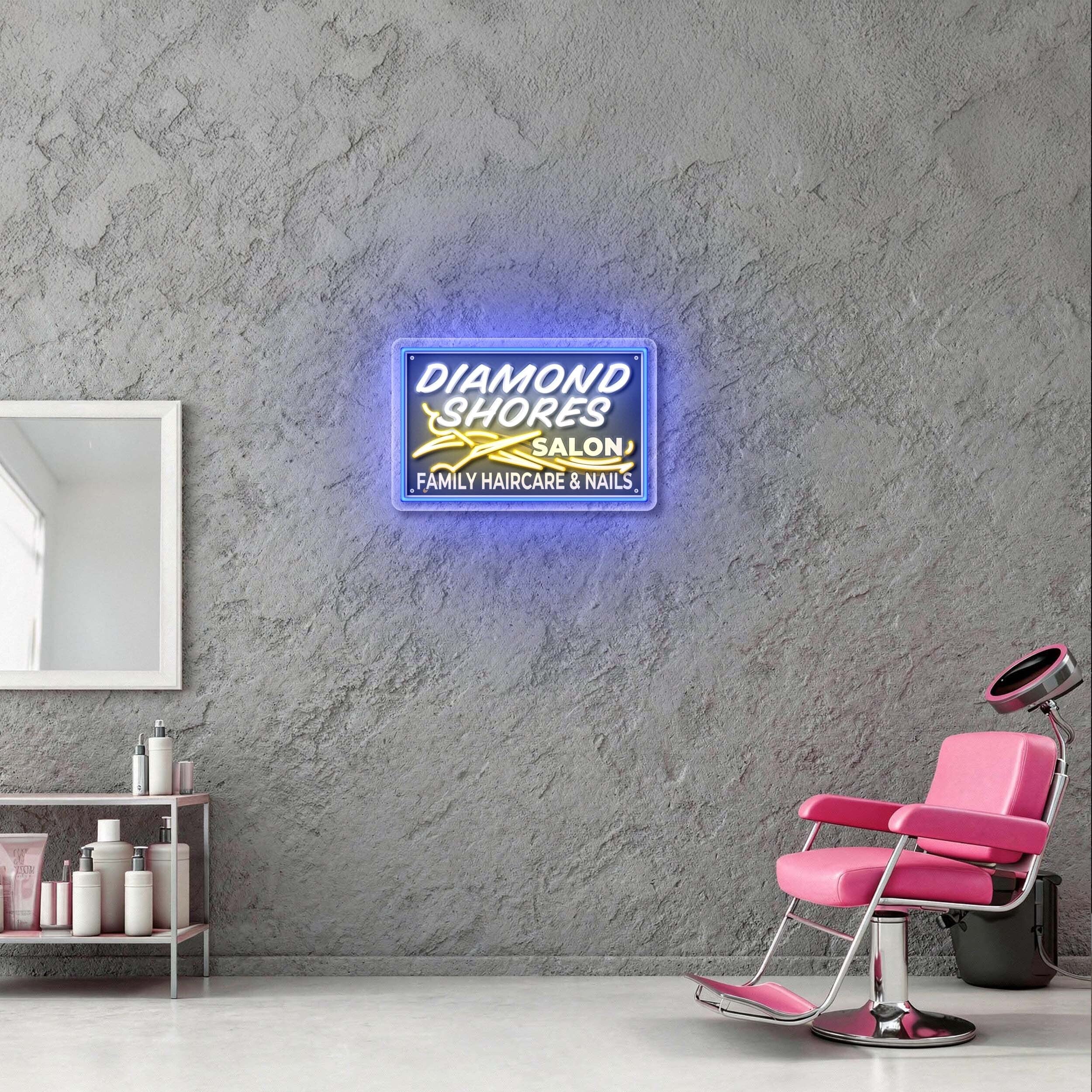 Diamond Shores Salon - Premium Neon Artwork