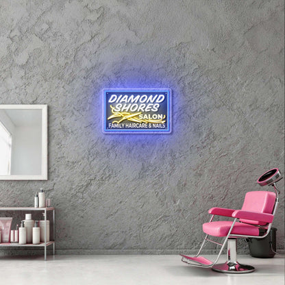 Diamond Shores Salon - Premium Neon Artwork