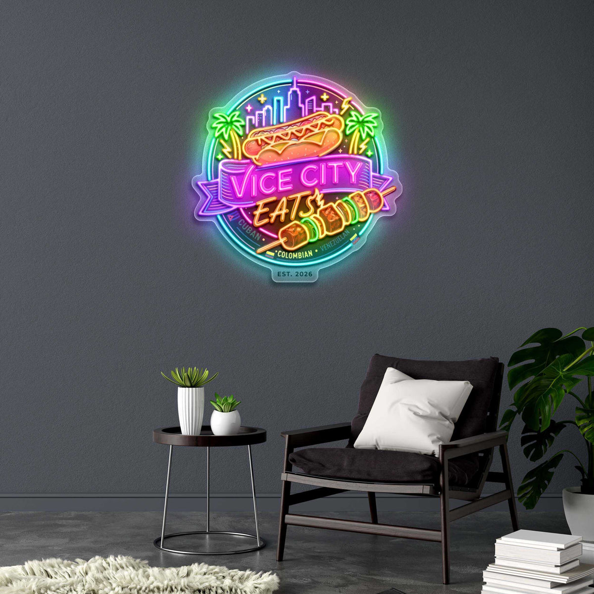 VIBE CITY EATS -  Premium Neon Artwork