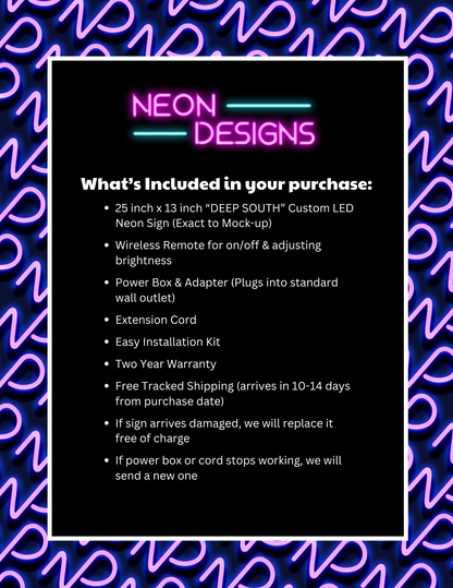 DEEP SOUTH - Premium Neon Artwork