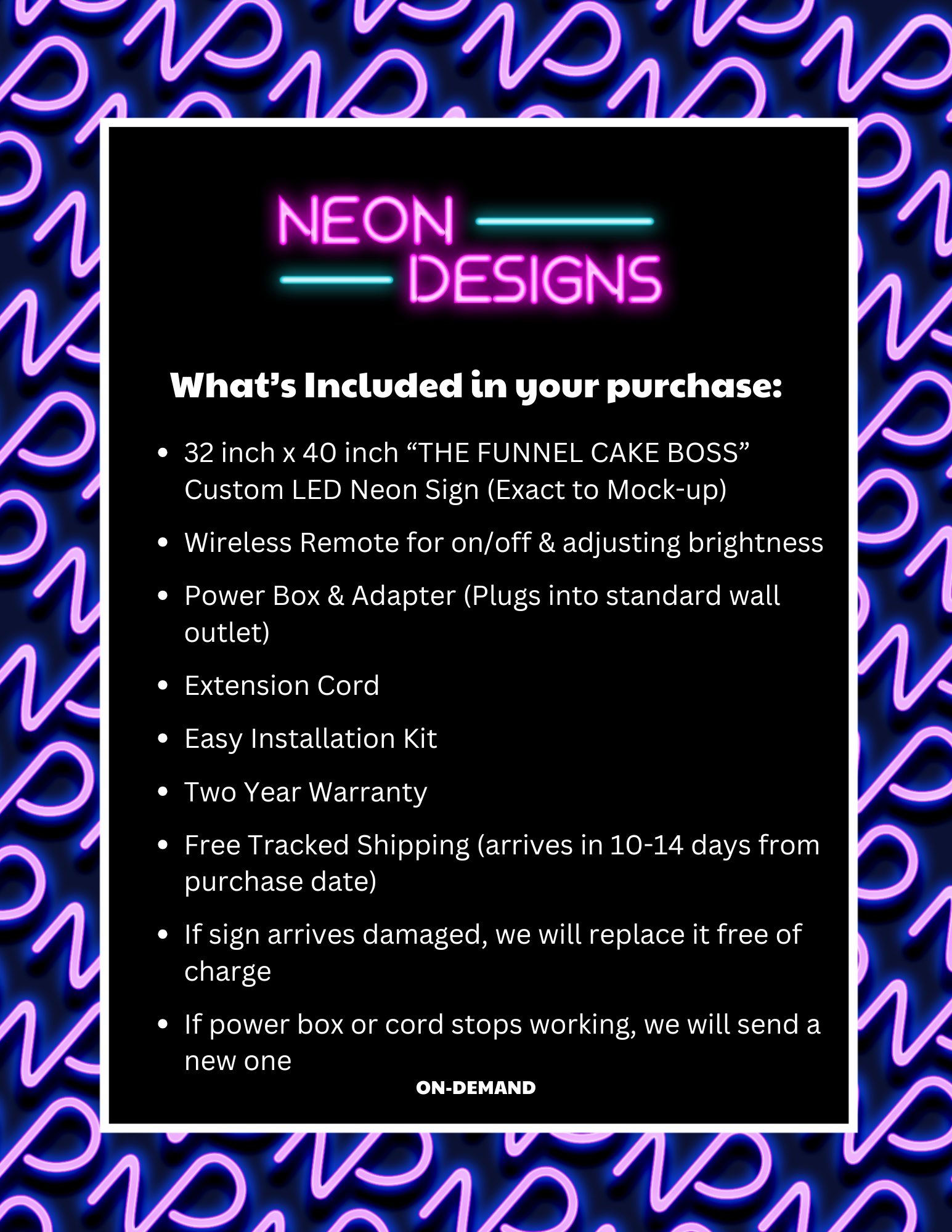 THE FUNNEL CAKE BOSS - Premium Neon Artwork