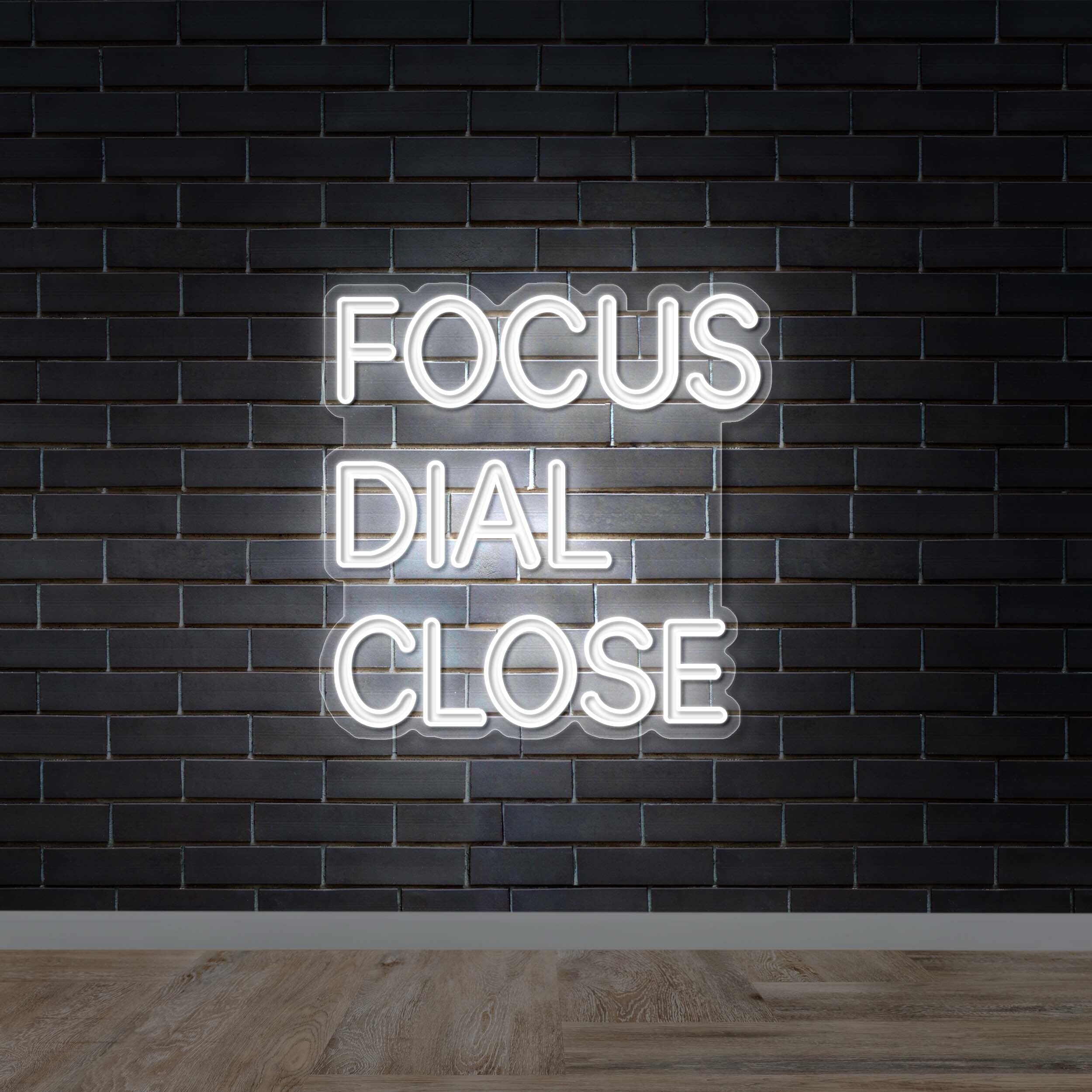 FOCUS DIAL CLOSE - Premium Neon Artwork