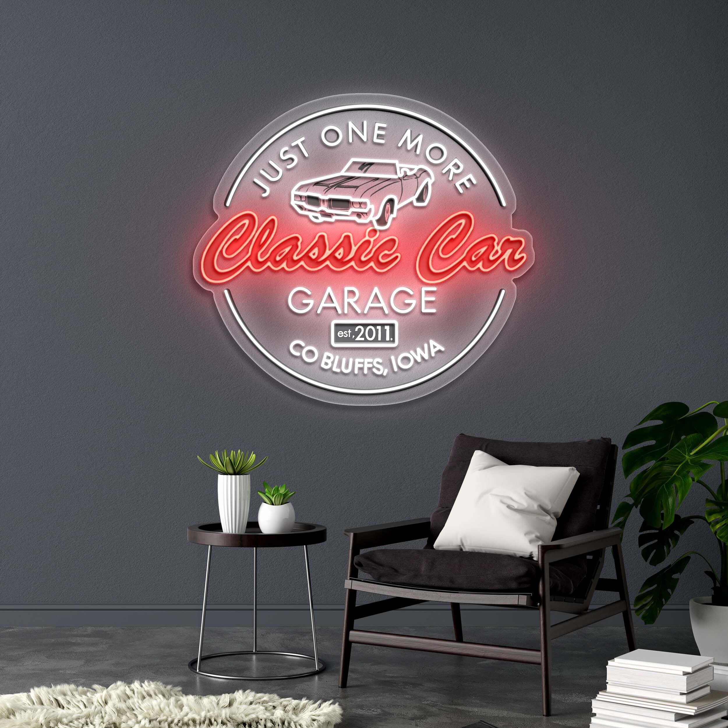 Classic Car Garage – Premium Neon Artwork