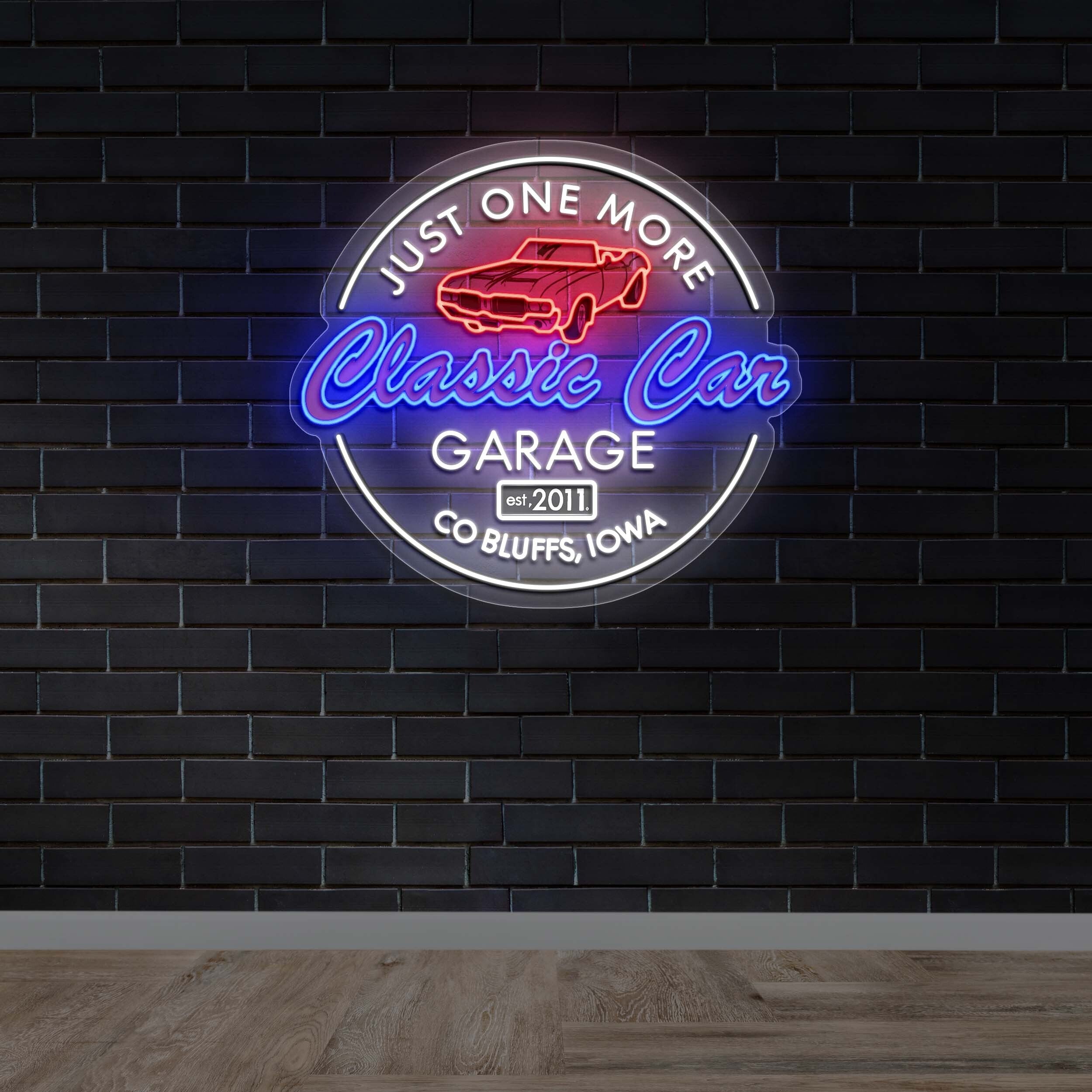 Classic Car Garage – Premium Neon Artwork