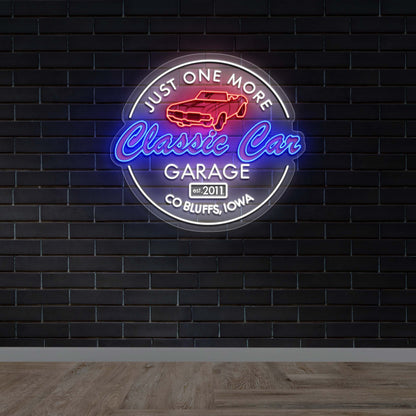 Classic Car Garage – Premium Neon Artwork