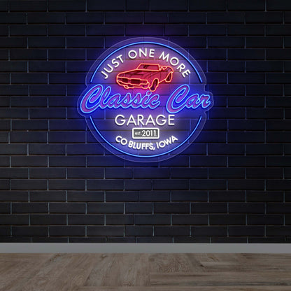 Classic Car Garage – Premium Neon Artwork