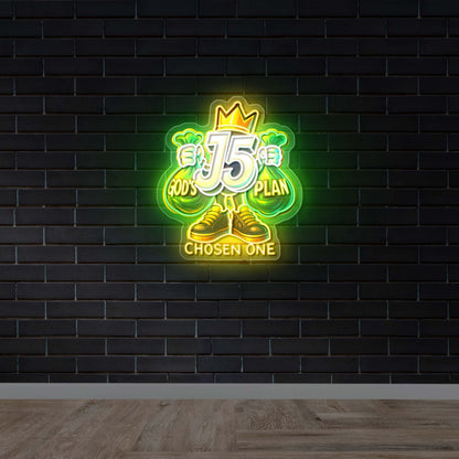 J5 God's Plan Chosen One - Premium Neon Artwork