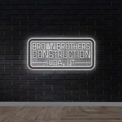 Brown Brothers Construction - Premium Neon Artwork