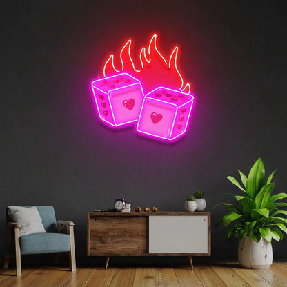Love Dice - Premium Neon Artwork