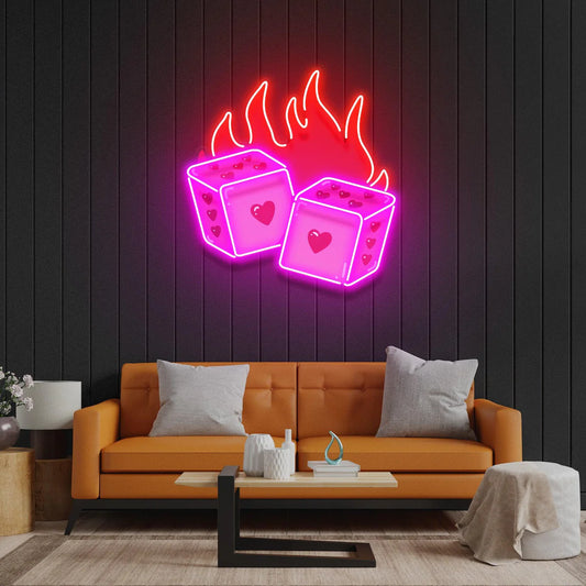 Love Dice - Premium Neon Artwork