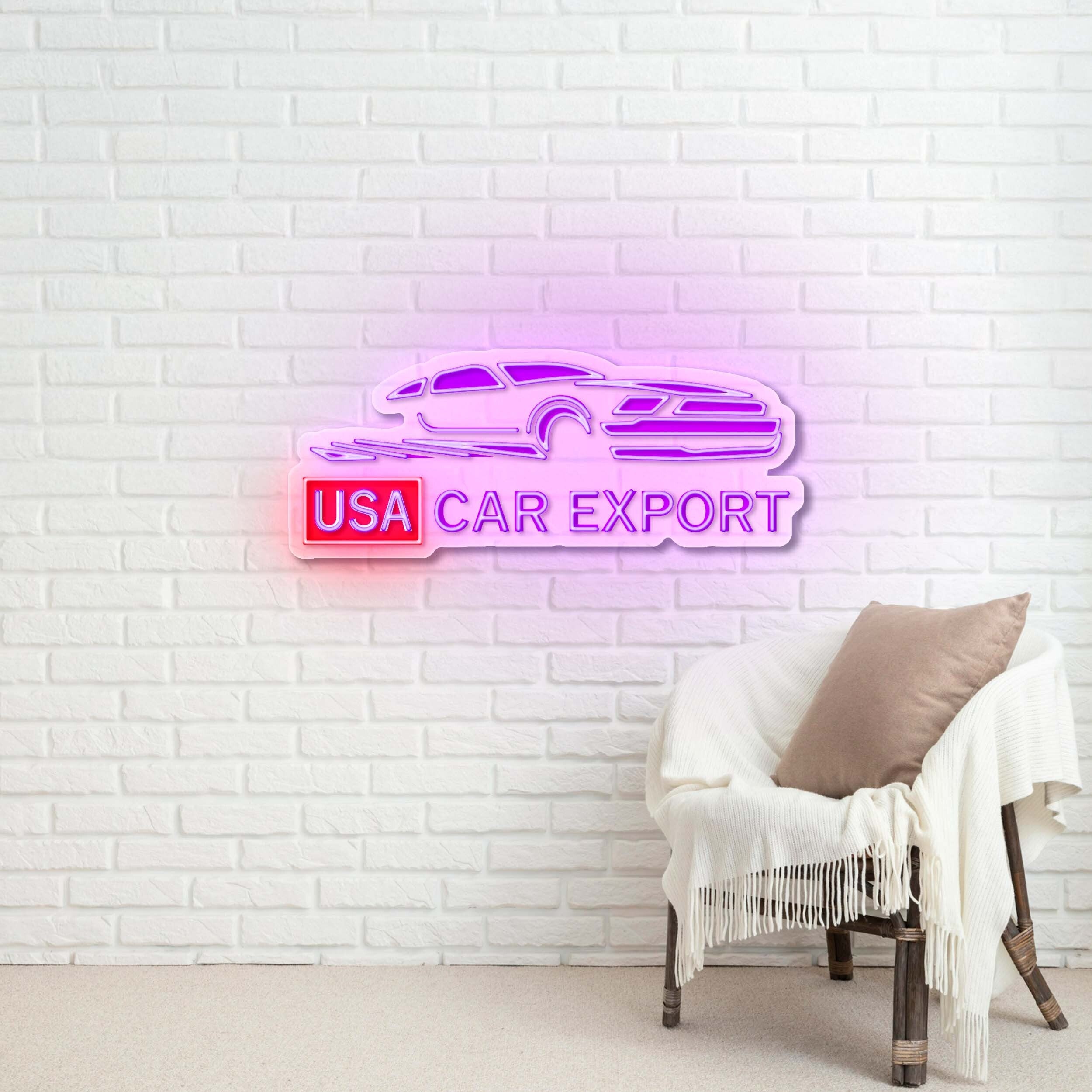 USA CAR EXPORT - Premium Neon Artwork