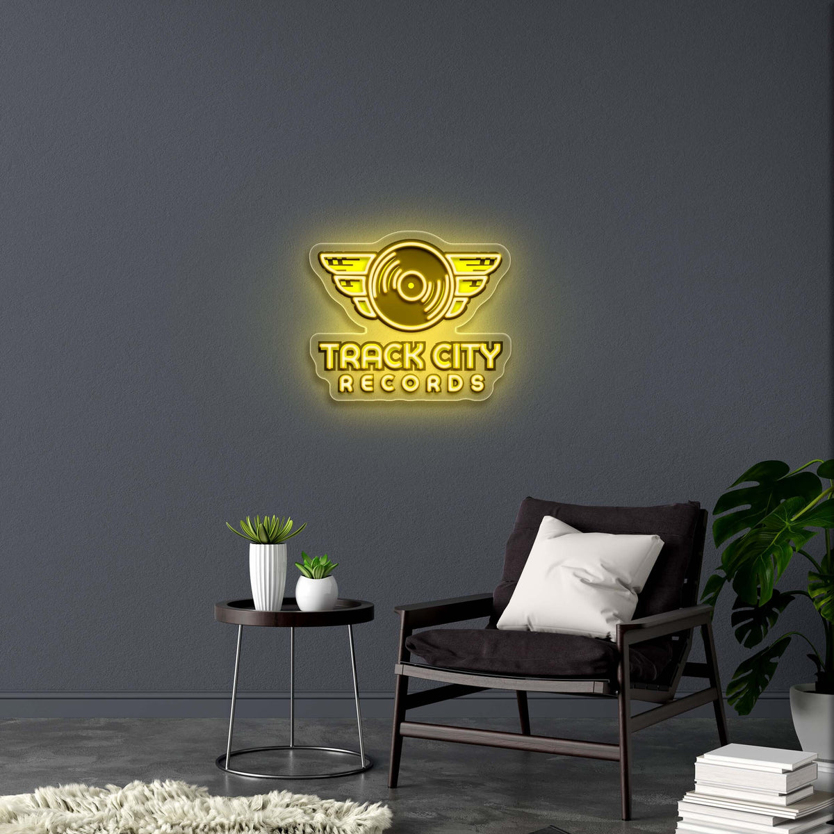 Track City Records - Premium Neon Artwork