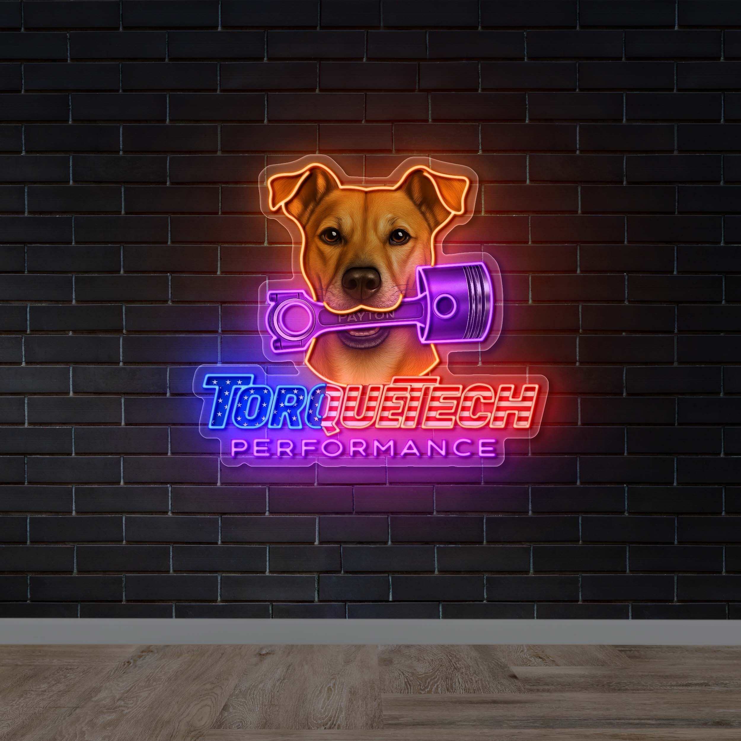 TorqueTech Performance - Premium Neon Artwork