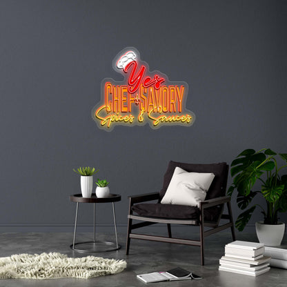 CHEF SAVORY Spices & Sauces - Premium Neon Artwork
