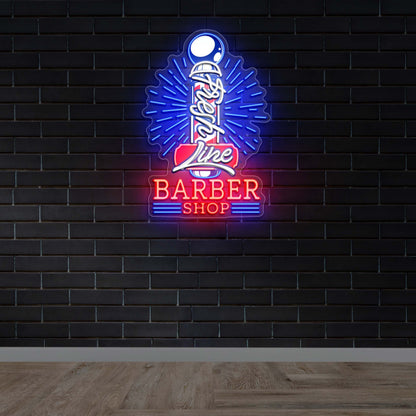 Fresh Line Barber Shop - Premium Neon Artwork