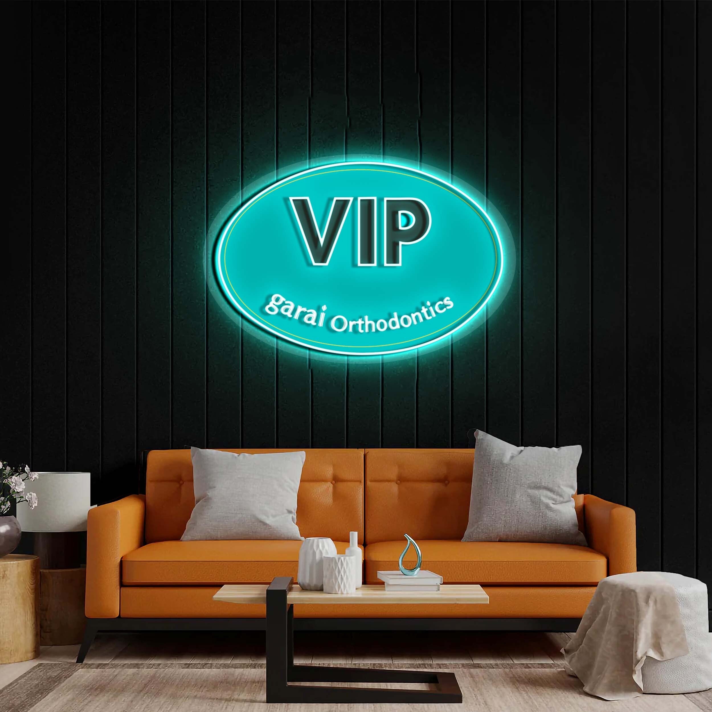 VIP (Icy Blue background) - Premium Neon Artwork