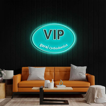 VIP (Icy Blue background) - Premium Neon Artwork