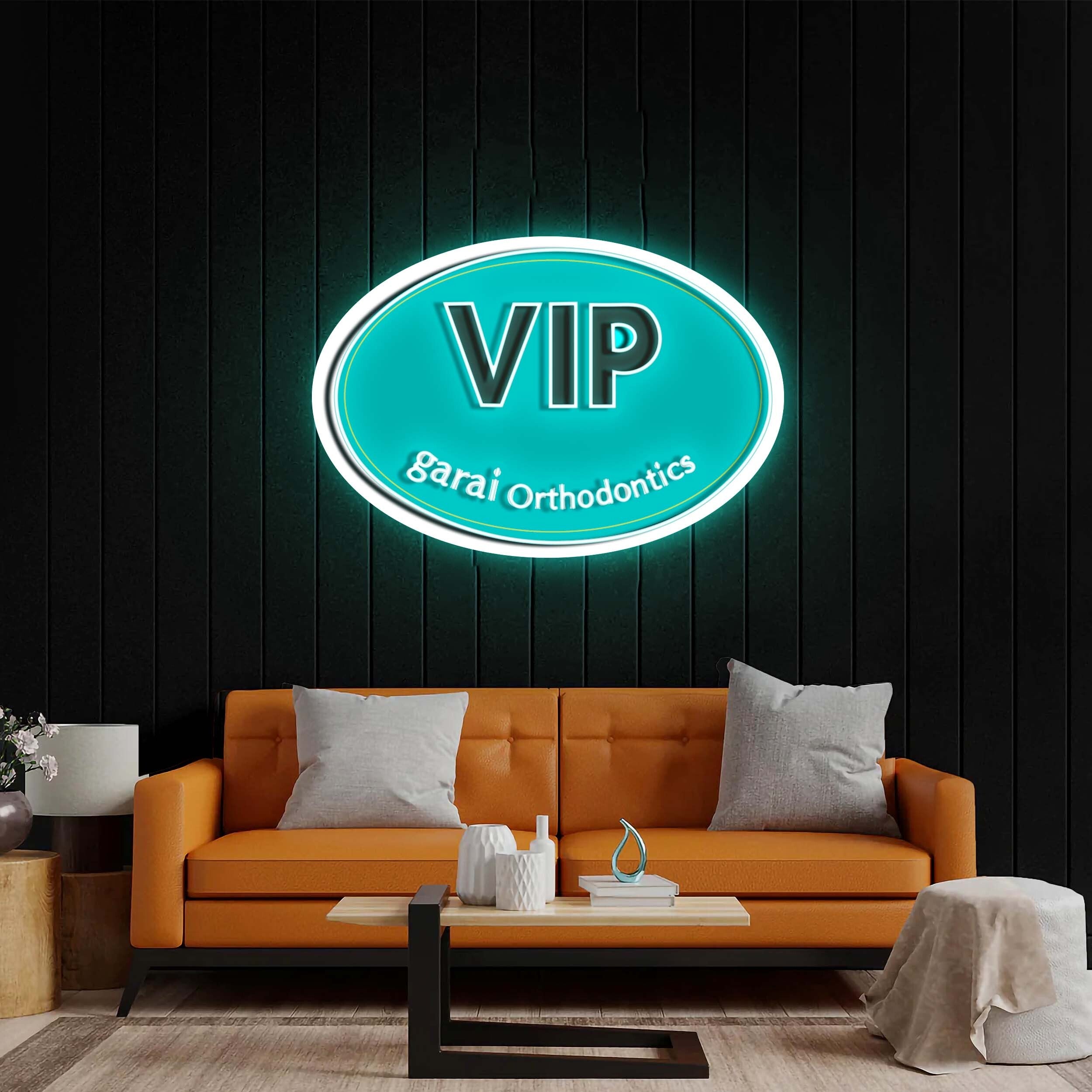 VIP (Icy Blue background) - Premium Neon Artwork