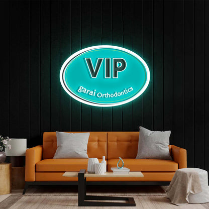 VIP (Icy Blue background) - Premium Neon Artwork