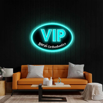 VIP (Black background, Icy Blue VIP text) - Premium Neon Artwork