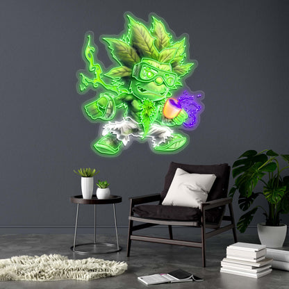 Weed Character - Premium Neon Artwork