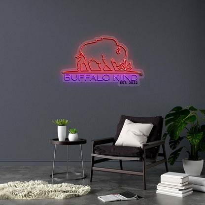 BUFFALO KIND - Premium Neon Artwork