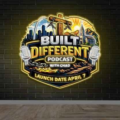 BUILT DIFFERENT PODCAST - Premium Neon Artwork