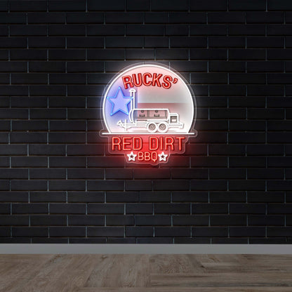 RUCKS' RED DIRT BBQ - Premium Neon Artwork