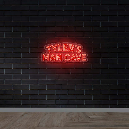 Tyler's Man Cave Text - Premium Neon Artwork