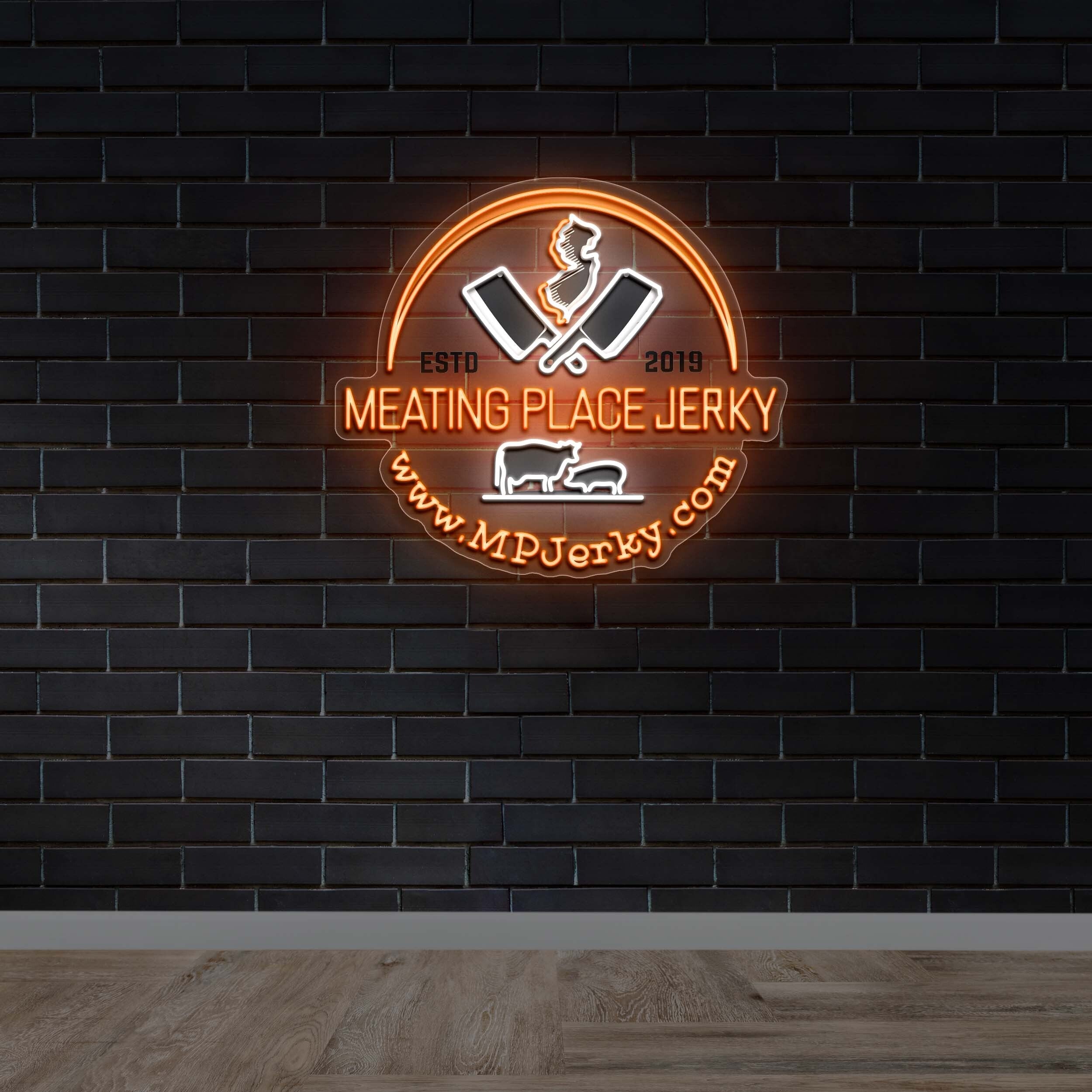 MEATING PLACE JERKY - Premium Neon Artwork
