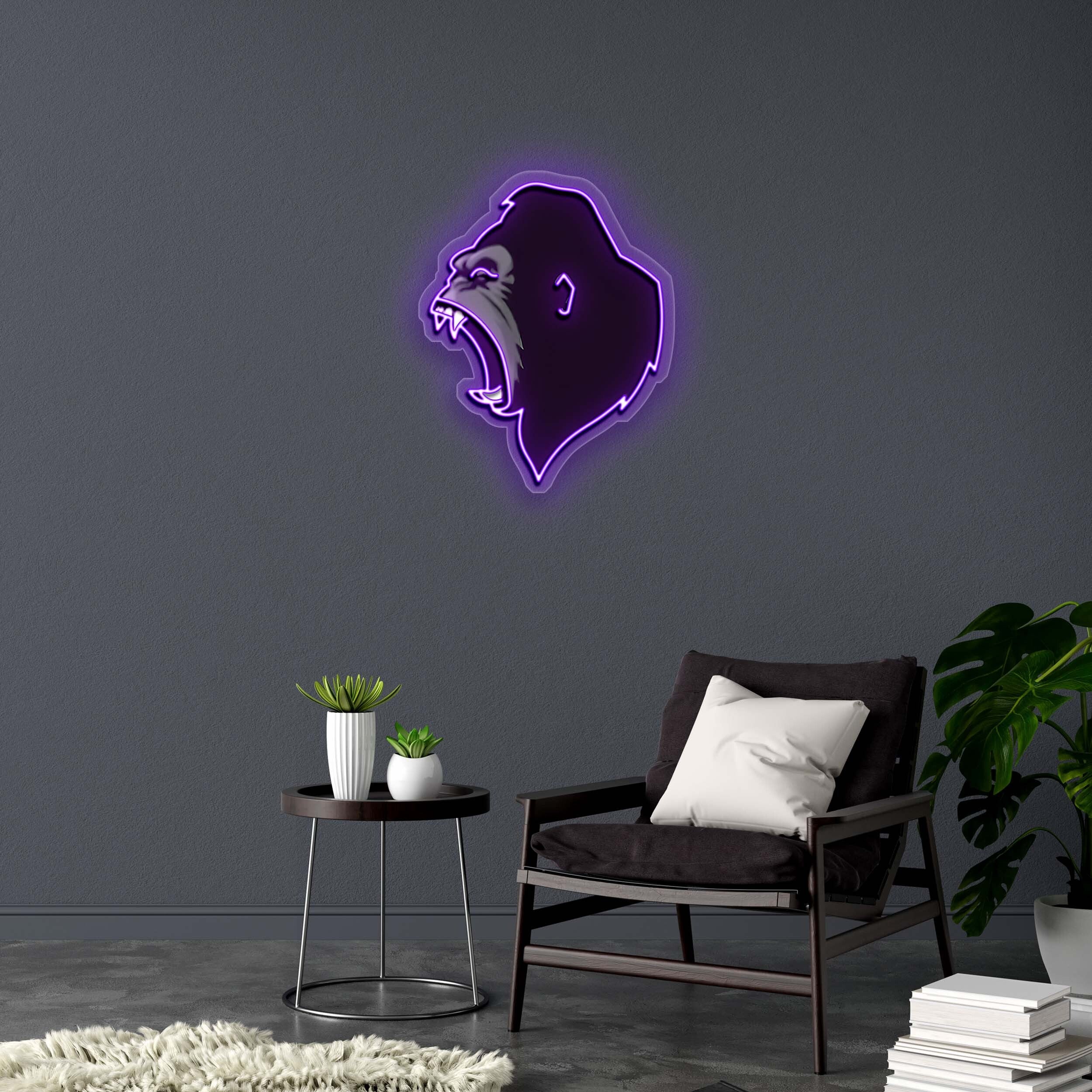 Angry Gorilla - Premium Neon Artwork