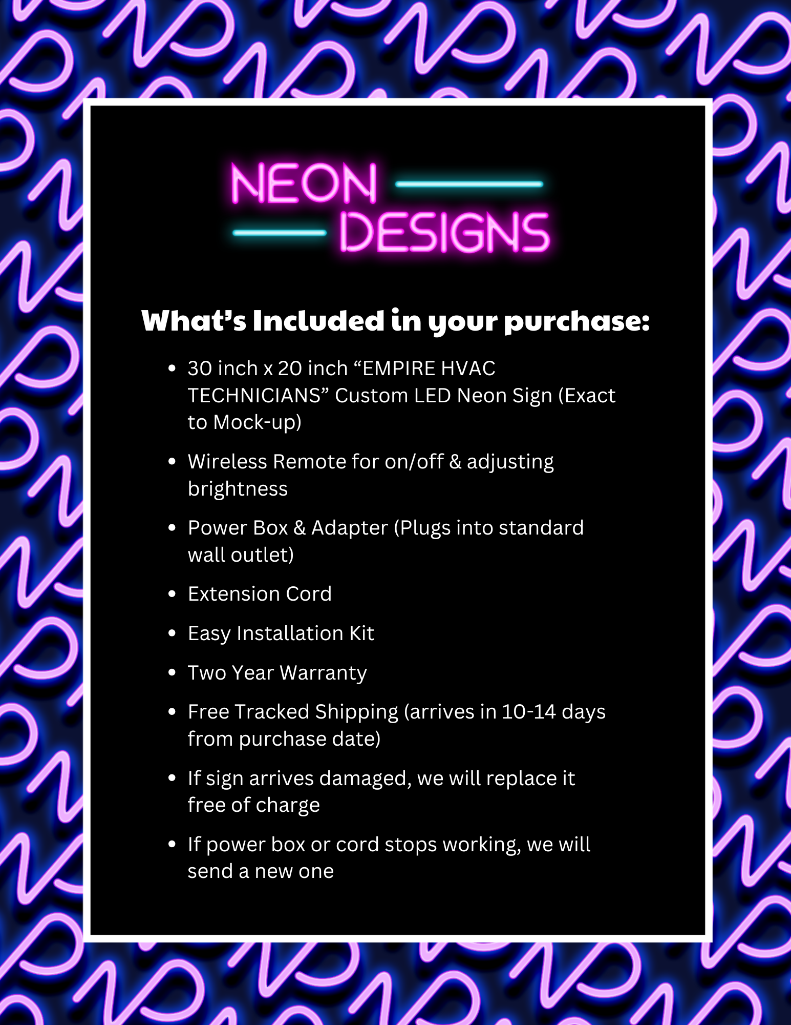 EMPIRE HVAC TECHNICIANS - Premium Neon Artwork