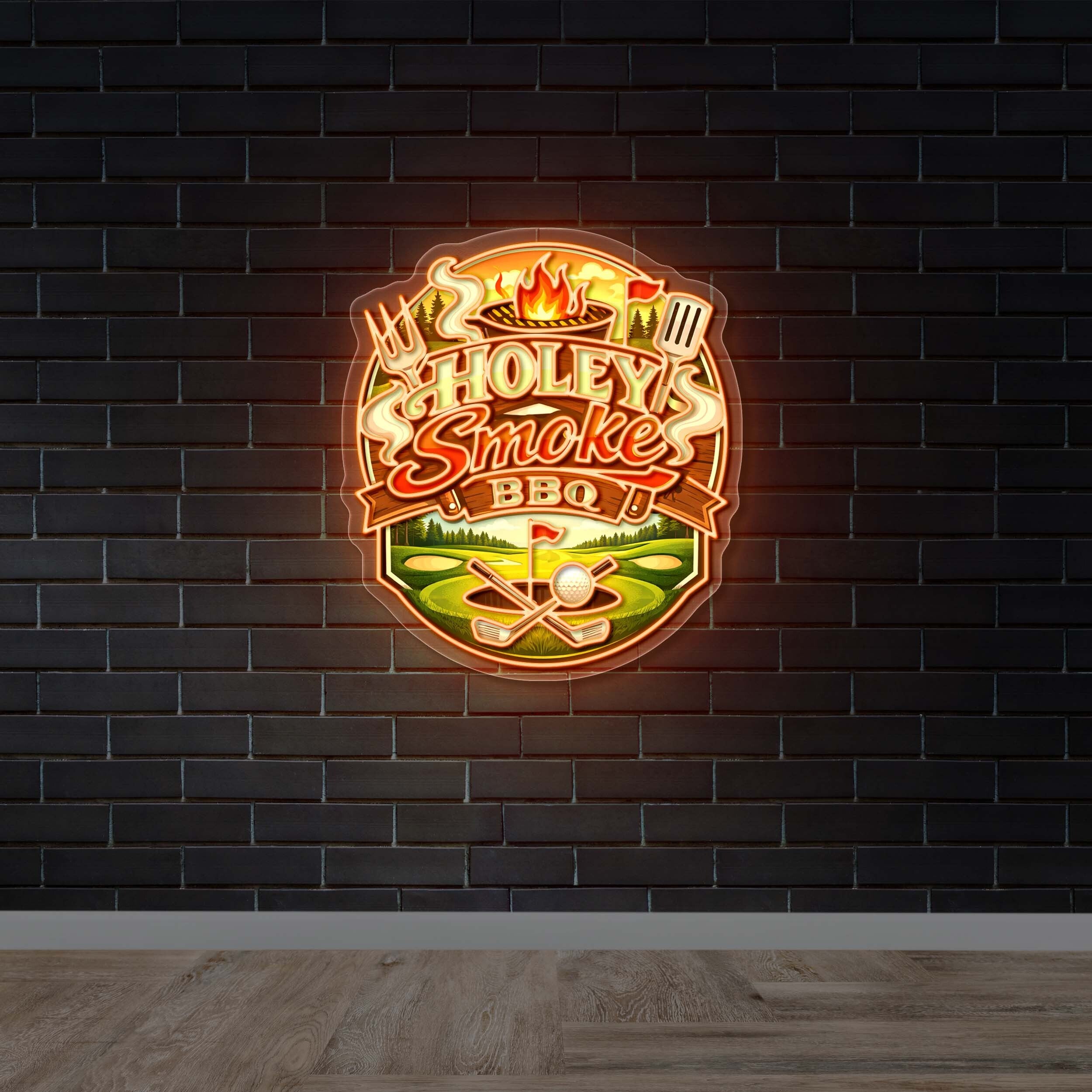 Holey Smoke BBQ - Premium Neon Artwork