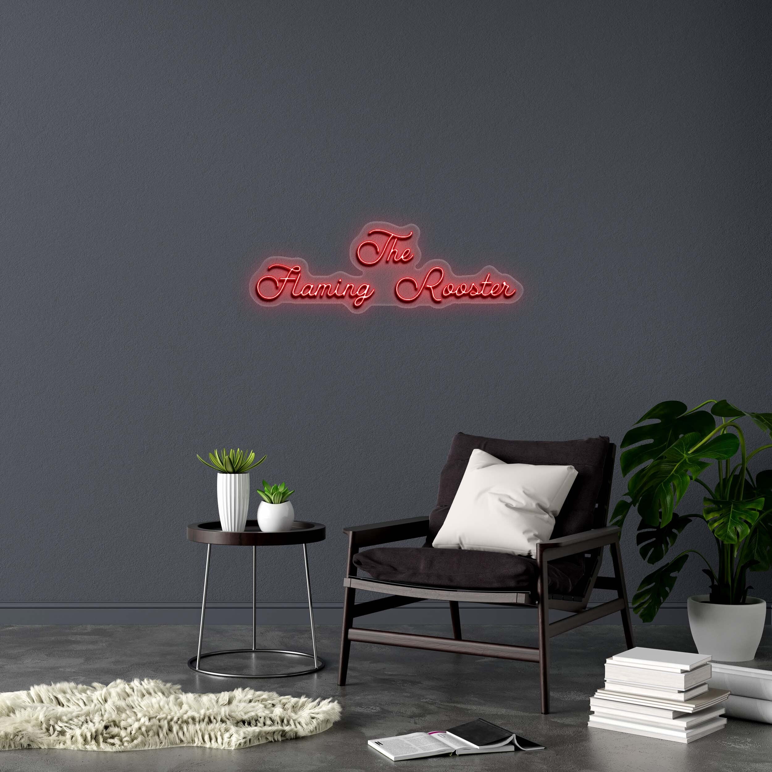 The Flaming Rooster - Premium Neon Artwork