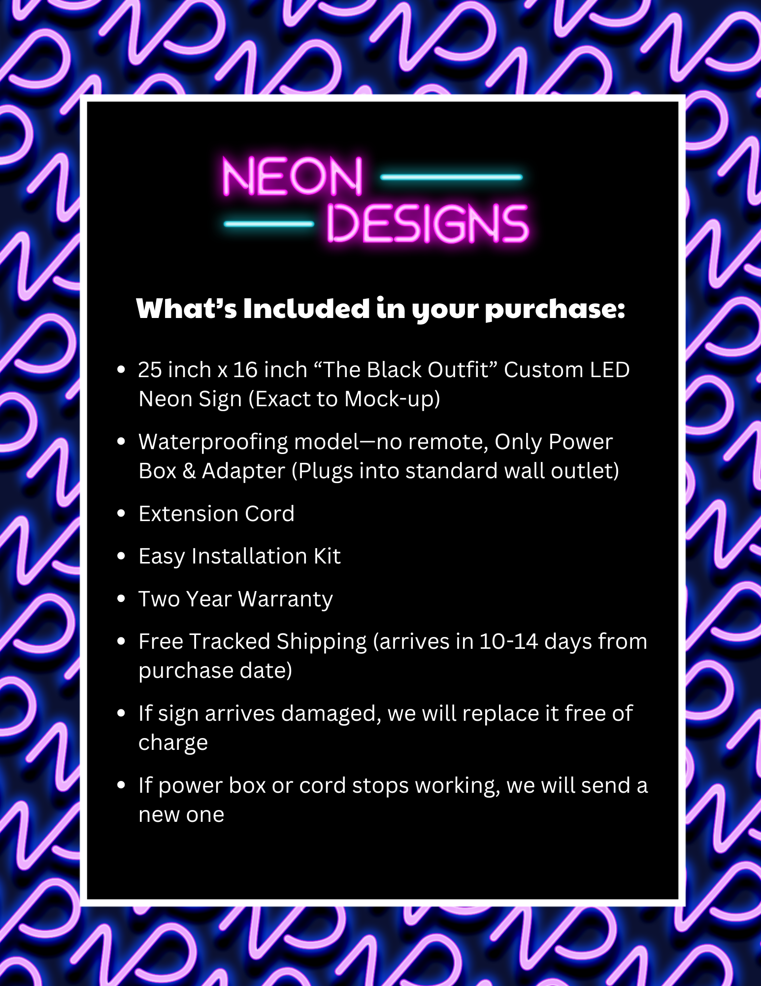 The Black Outfit - Premium Neon Artwork